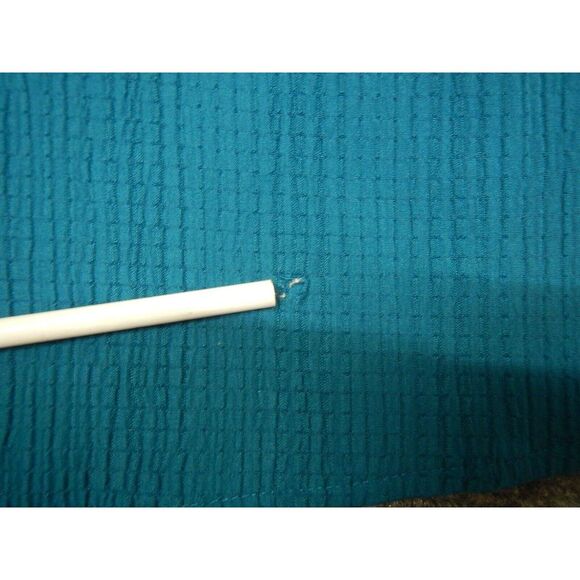 Croft & Barrow Button Up‎ Shirt Plus Size 1X Solid Blue Short Sleeve Top* - Picture 6 of 11